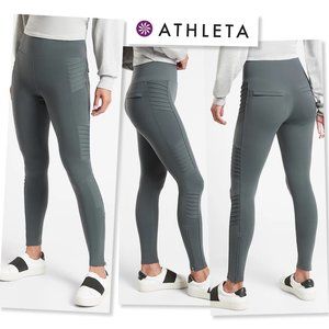 Athleta Delancey Moto Zippered Tights
